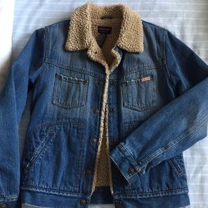 American Eagle fur lined denim jacket